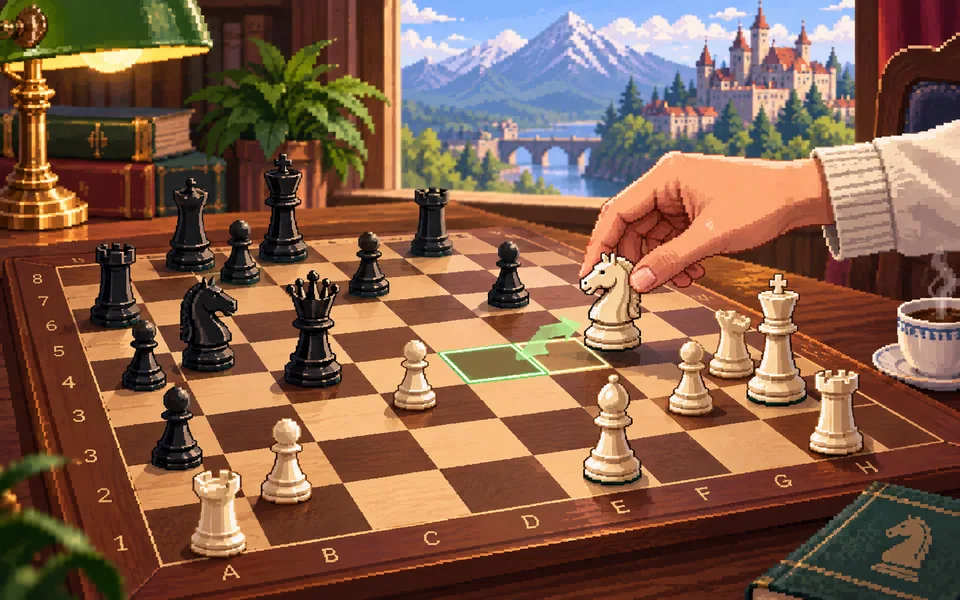 国际象棋的玩法主题插画
