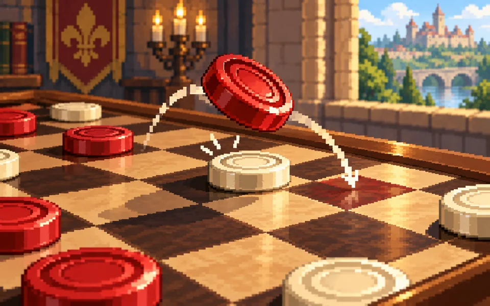 西洋跳棋的玩法主题插画